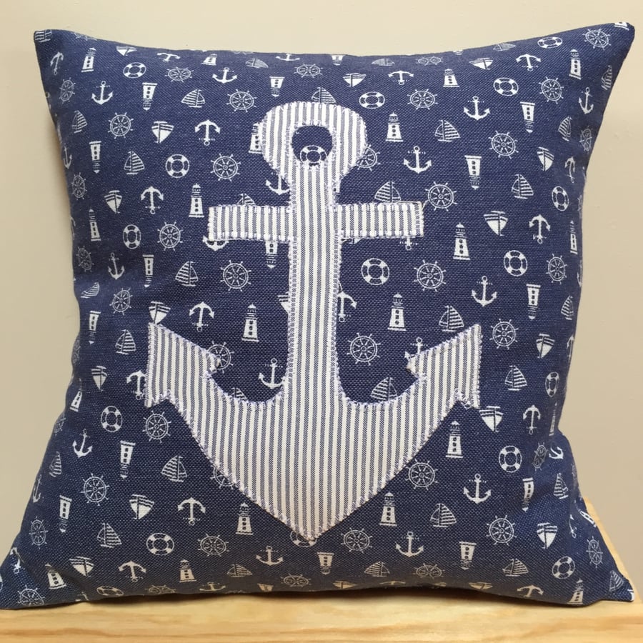 Decorative Cushion - Appliqué Anchor