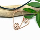 Copper Heart Pendant Necklace Valentine’s Gift