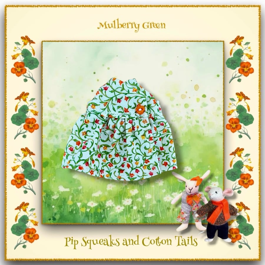 Orange Flowered Dress to fit the Pip Squeaks and Cotton Tails 