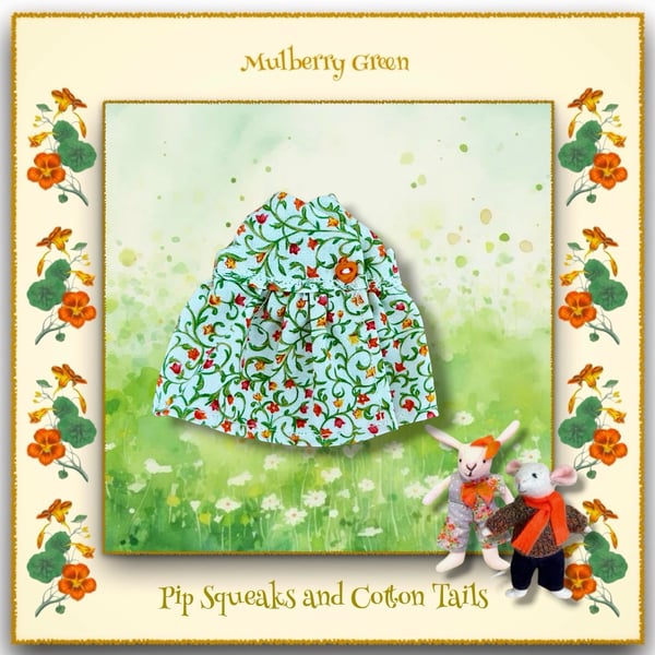 Orange Flowered Dress to fit the Pip Squeaks and Cotton Tails 