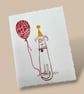Birthday card, cute dog in a party hat, balloon, dogs birthday, from the dog.  - Image 2