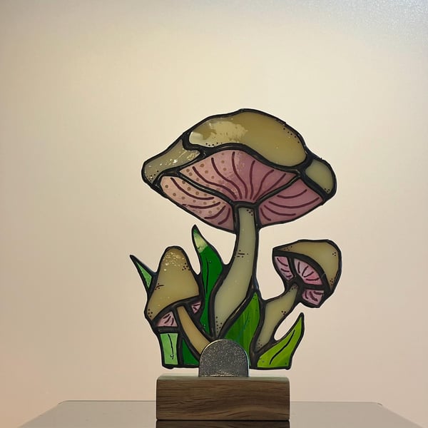 Stained Glass Mushroom, Glass Art, Fungi, Nature