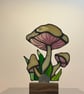 Stained Glass Mushroom, Glass Art, Fungi, Nature - Image 1