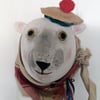 Sailor polar bear handmade mini faux taxidermy soft sculpture