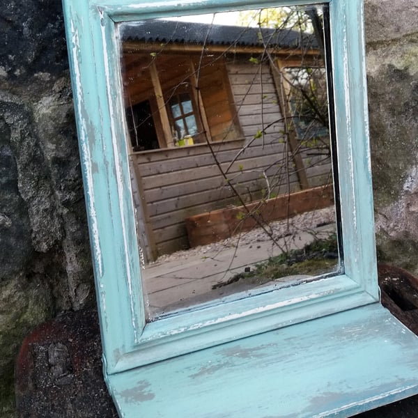 Vintage bathroom shaving mirror painted in layers of Fusion Mineral Paint