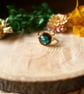 Hypoallergenic Gold Stainless Steel Adjustable Green Shell Ring