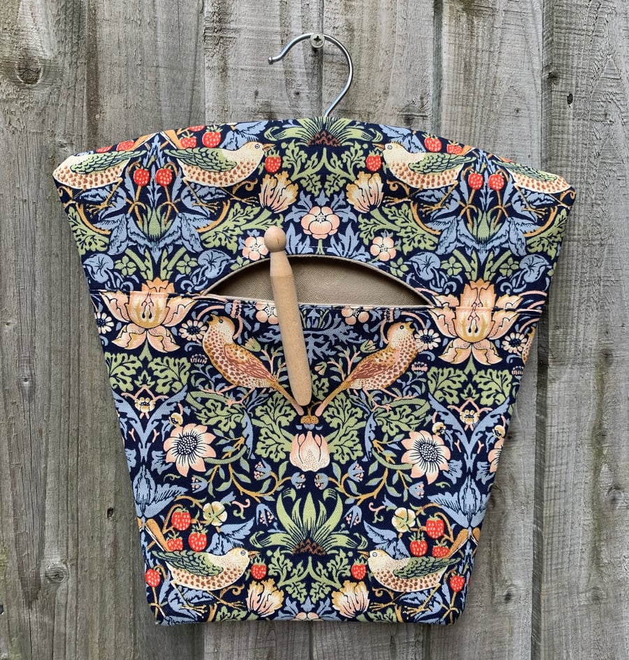 William Morris Strawberry Thief peg bag