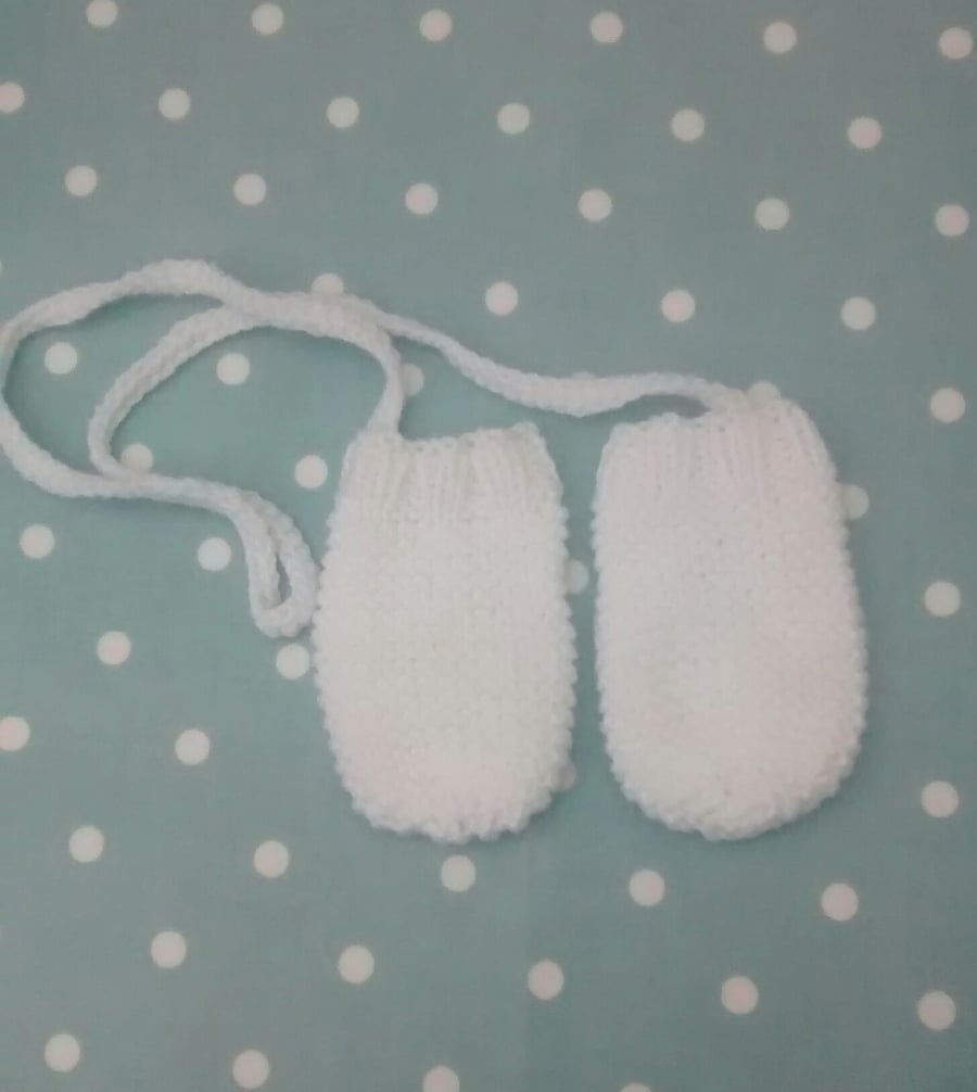 Baby Mittens with String