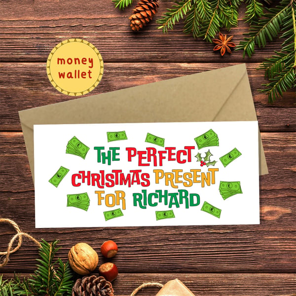 Perfect Christmas Present Money Wallet Card - cash gift, money envelope