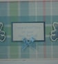 Handmade new baby card - blue teddy bears - Image 3