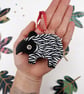 Malayan tapir Christmas tree hanging decorations, cute animal stocking filler. - Image 1