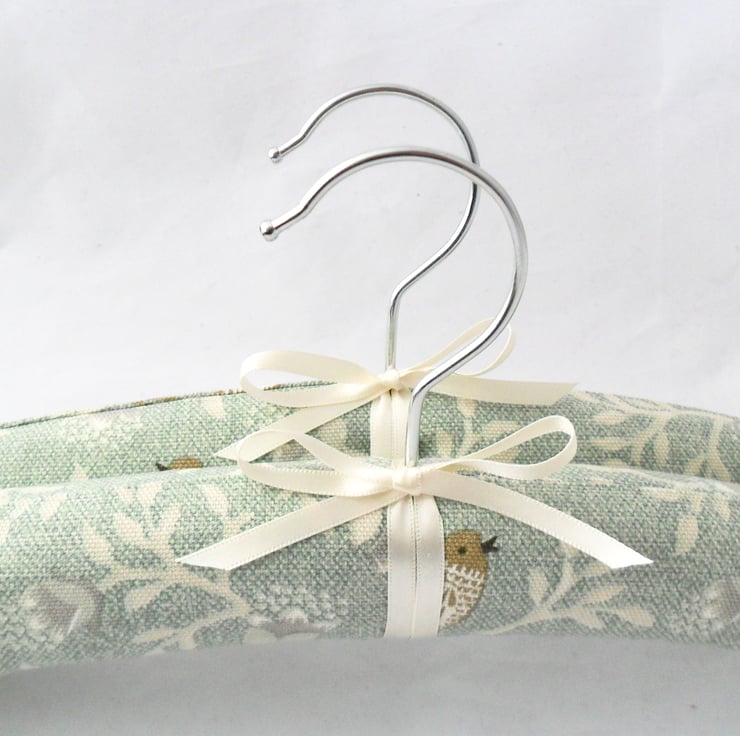 Set of two padded coat hangers Folksy