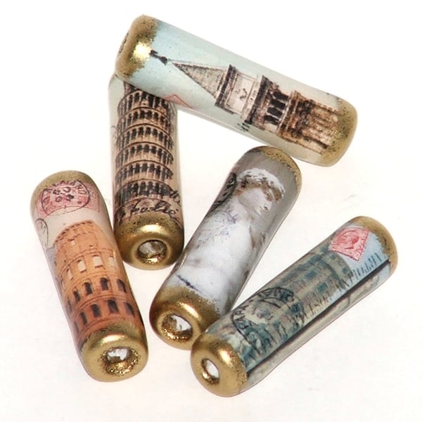 Vintage Italy paper beads