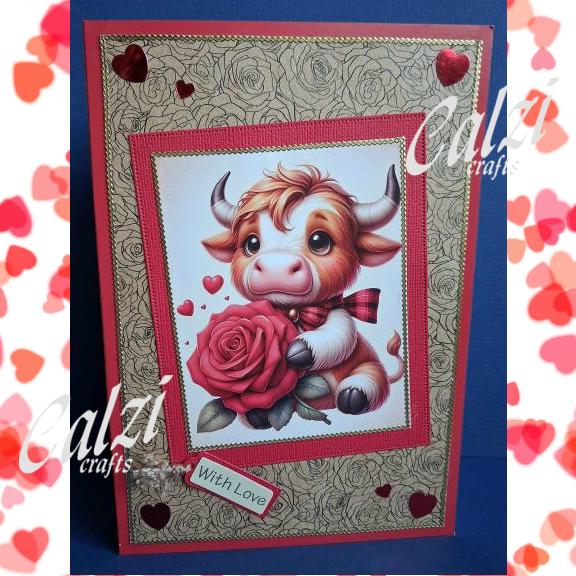 Highland Cow Valentines Card