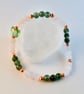Moss Agate And Rose Quartz Bracelet With Swarovski Butterfly - Handmade In Devon - Image 3