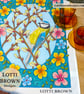 Blue Tit Tea Towel - 100% Cotton Kitchen Gift