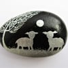 Painted Pebble, Lamb Stone Magnet, Sheep Rock Art, Small Christmas Gift, Animal