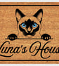 Siamese Cat Door Mat - Personalised Siamese Cat Welcome Mat - 3 Sizes