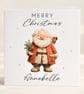 Personalised Merry Christmas Card - Cute Santa Christmas Card - Image 1