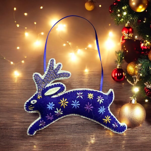  OOAK Christmas Decoration Mystical Jackalope 