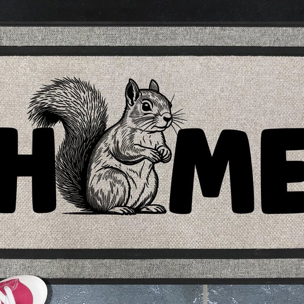 Squirrel Home Door Mat No.3 - Squirrel Welcome Mat - All Weather, 45x70cm 