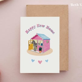 Wendy House New Home Card - Quirky New Home Card, Zebra Card, Moving House