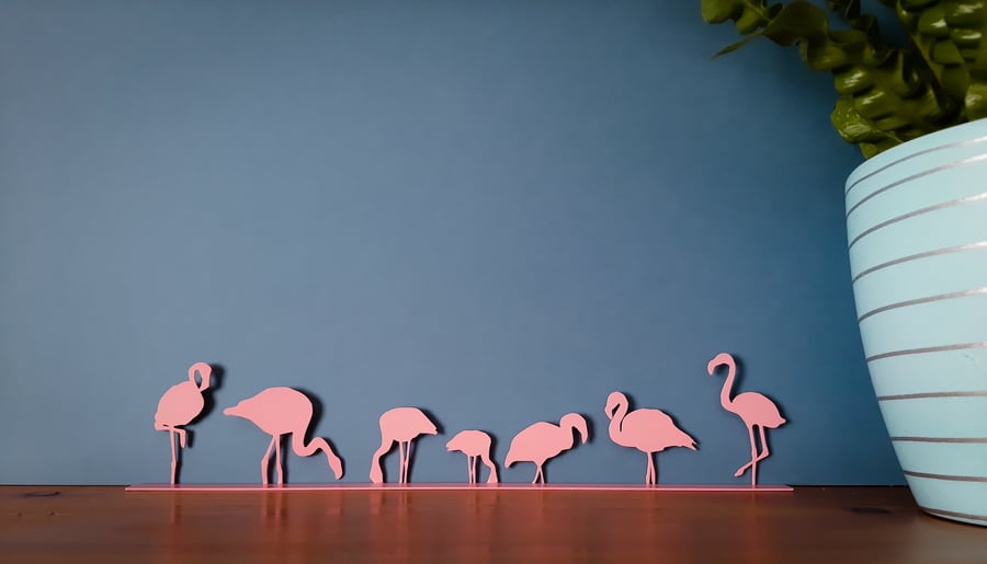 Pink Flamingo Mantelpiece Ornament, Flamingo Silhouette, Gift for Flamingo Lover