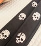 1 inch Wide Adjustable Ukulele Strap with Black and White Skulls - Image 4
