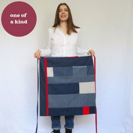 One-of-a-kind Denim Patchwork Apron, Upcycled.