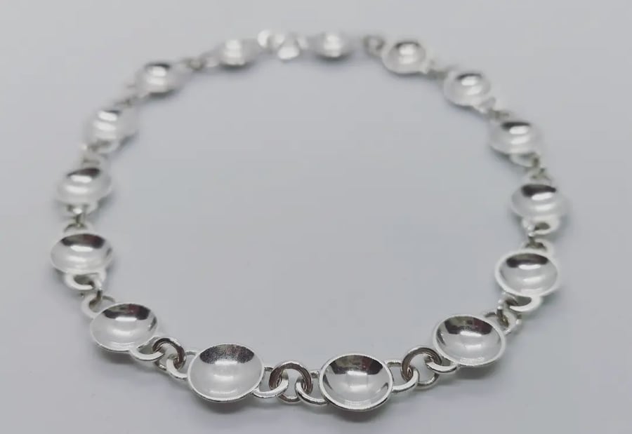 Domed Silver  Bracelet