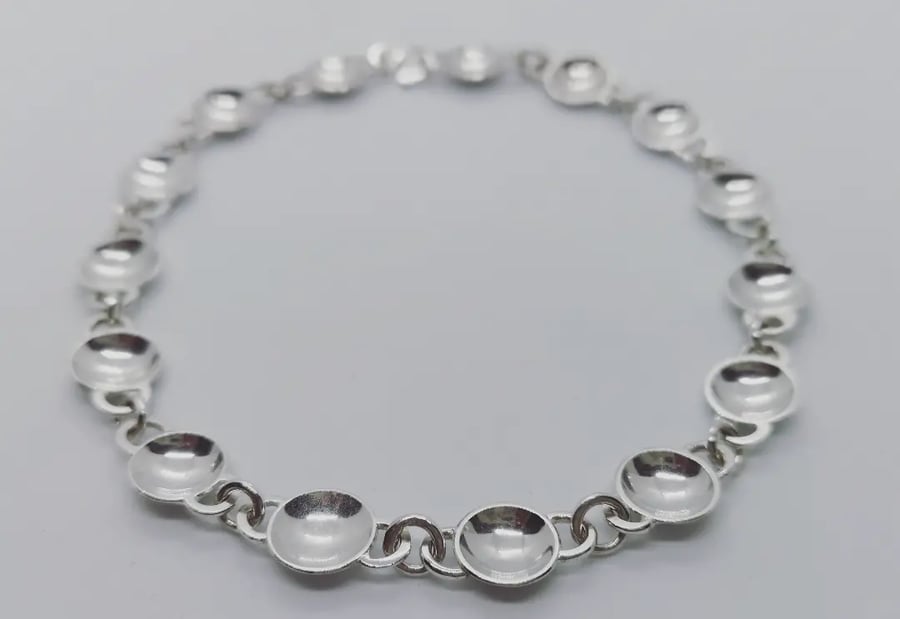 Domed Silver  Bracelet