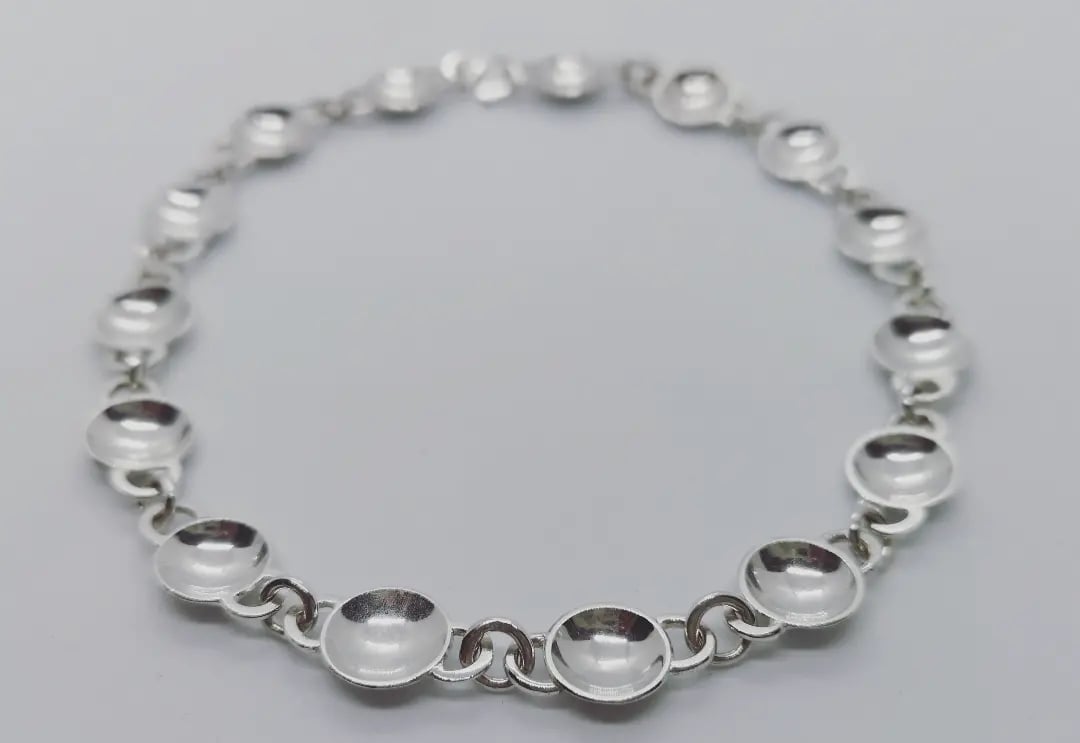 Domed Silver  Bracelet