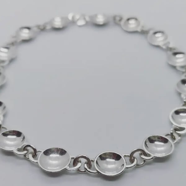 Domed Silver  Bracelet