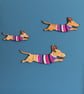 Jumping Sausage Dogs Wooden Wall Hangings  - Image 2