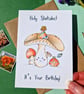 Mushroom Birthday Card, Holy Shiitake It's Your Birthday! Mushroom art theme  - Image 4