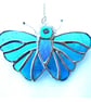 Turquoise Butterfly Suncatcher Stained Glass Handmade  - Image 6