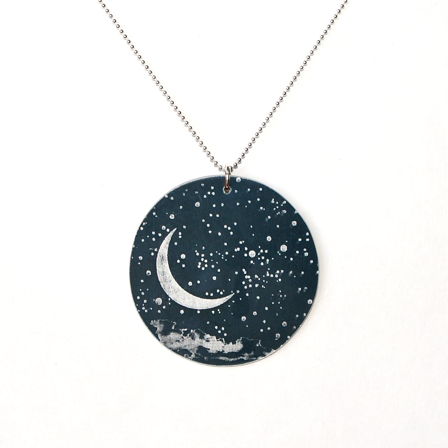 Night sky pendant - large circle