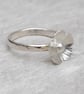 Silver flower stacking ring - Image 4
