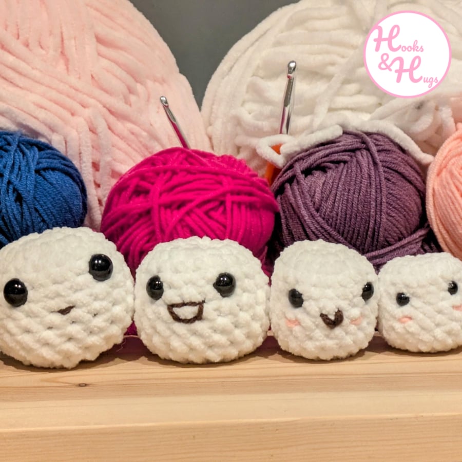 crochet marshmallow family