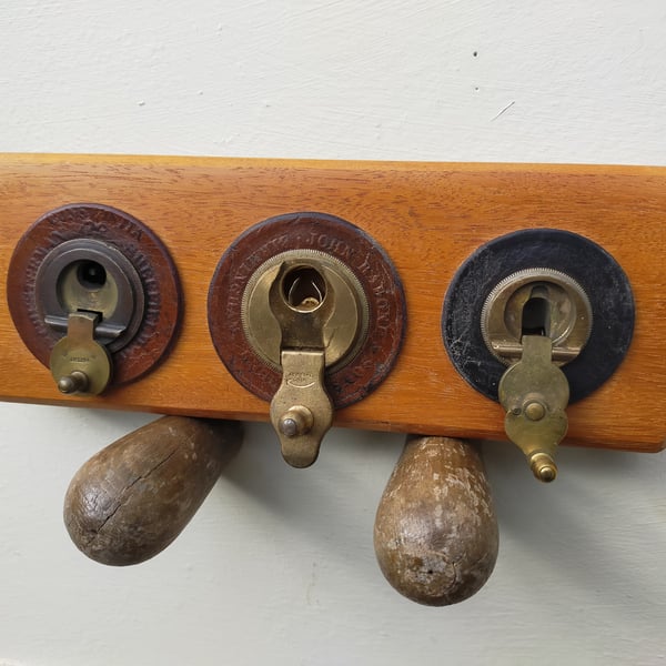 Vintage Tape Measure Key and Letter Rack