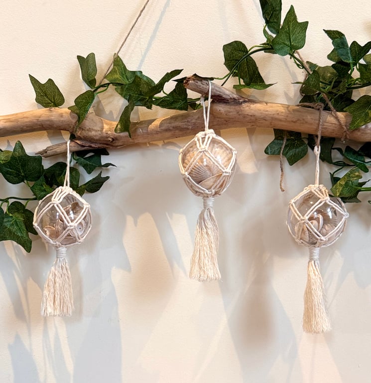 Christmas Baubles, Seashell Xmas decoration, set of 3, free UK delivery