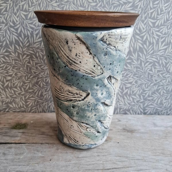 Denim blue whale travel cup second