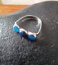 Blue chalcedony and lapis lazuli silver ring - Image 5