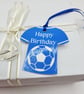 Football Shirt Gift Tag with Silk Ribbon – Handmade Sports Gift Tag - Image 8
