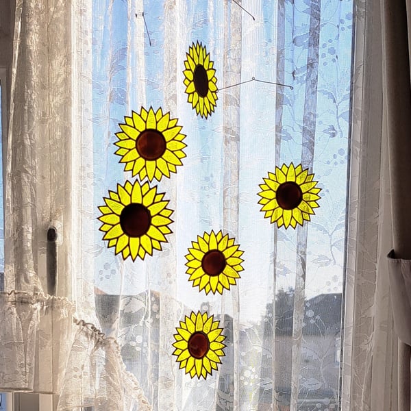 Sunflower suncatcher hanging mobile