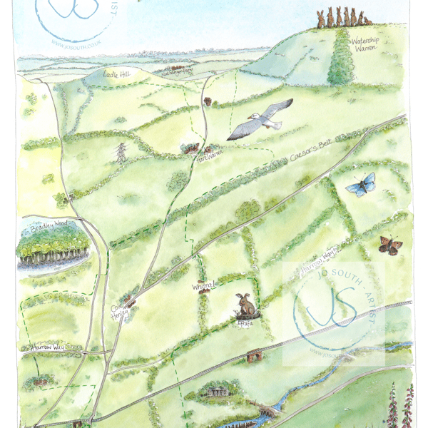 Watership Down Trail, Whitchurch Hampshire - Fine Art Print 44cm x 34cm 