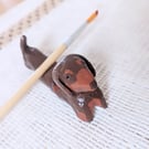 Sausage Dog paintbrush and pencil holder