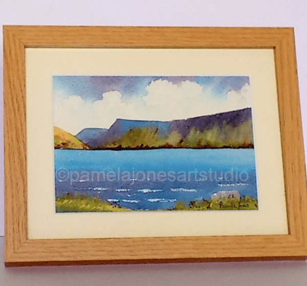 Llyn Y Fan Fach, Brecon Beacons, Wales, Original Watercolour in 9 x 7 '' Frame