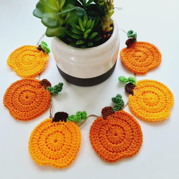 Pumpkins set of 6, Bunting Garland and Coasters