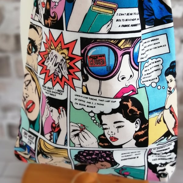 COMIC STRIP DRAWSTRING BAG